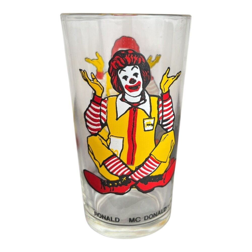 Vintage 1970's Ronald McDonald Glass McDonald's Collector Series Drinking Cup